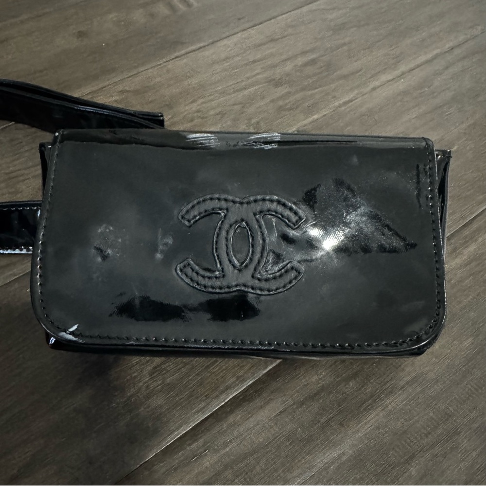 CC Black Patent Leather BUM BAG FANNY PACK - Picture 3 of 8